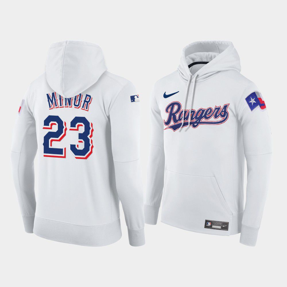 Cheap Men Texas Rangers 23 Minor white home hoodie 2021 MLB Nike Jerseys